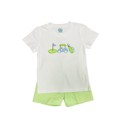 Funfetti Kids Boy Embroidered Golf Cart/Tee Short Set