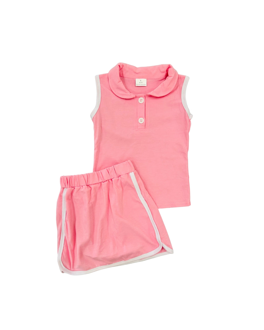 Pink Button Skort Set
