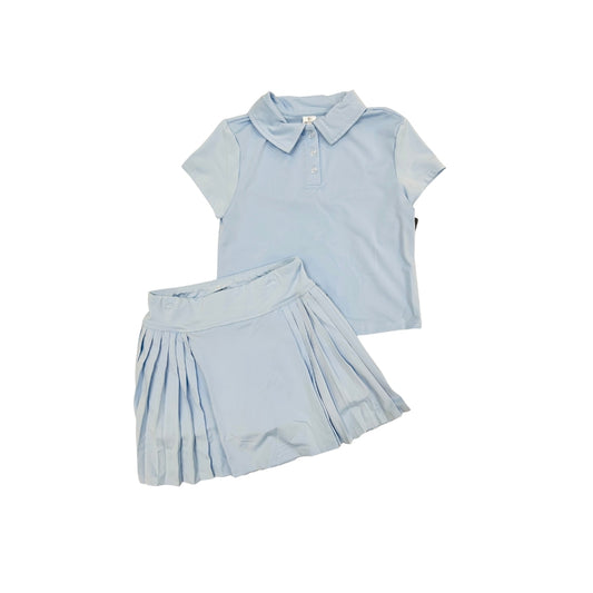 Blue Active Pleated Skirt Set