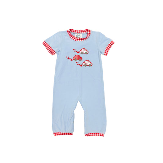 Funfetti Kids Boy Car Embroidered Car/Heart Romper