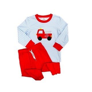 Funfetti Kids Boys Knit Fire Truck Jogger Set