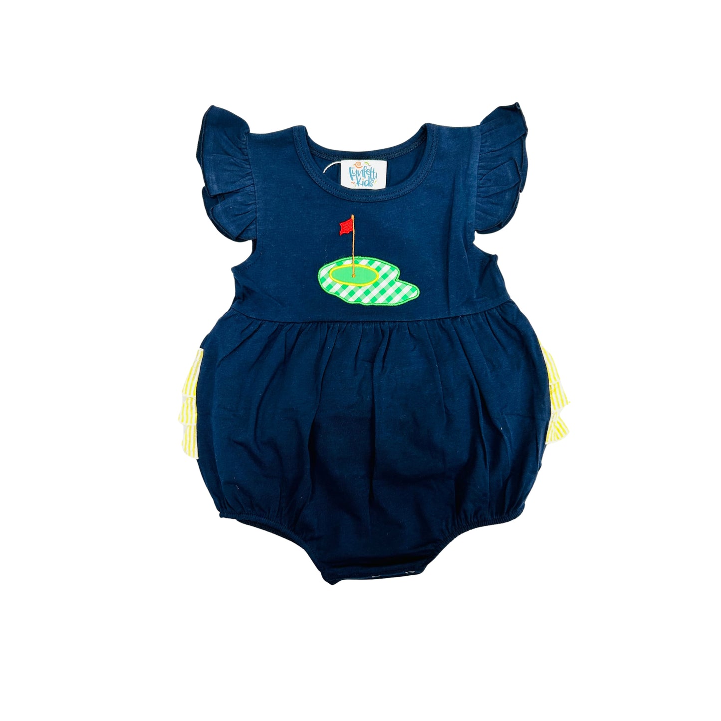 NWT Funfetti Kids Girl Navy Golf Appliqué Bubble