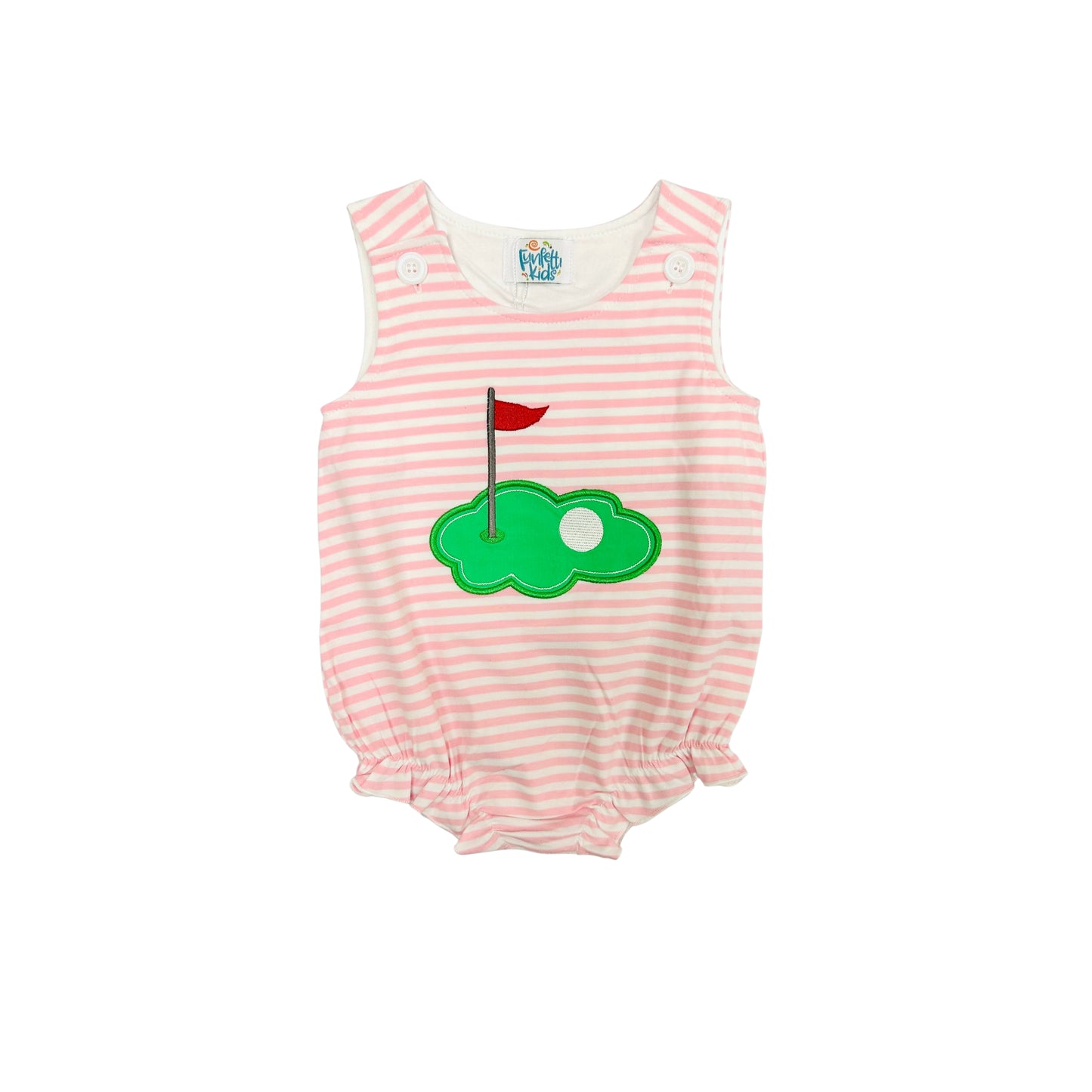 Funfetti Kids Girl Stripe Hole in One Appliqué Bubble