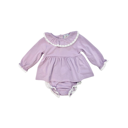 Three Sisters Purple Lace Trim Bloomer Set