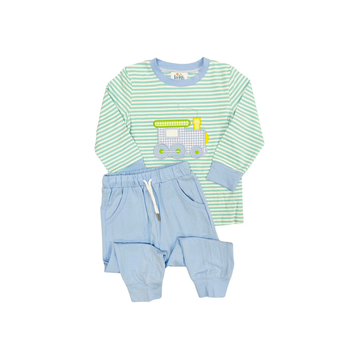 Funfetti Kids Knit Train Jogger Set