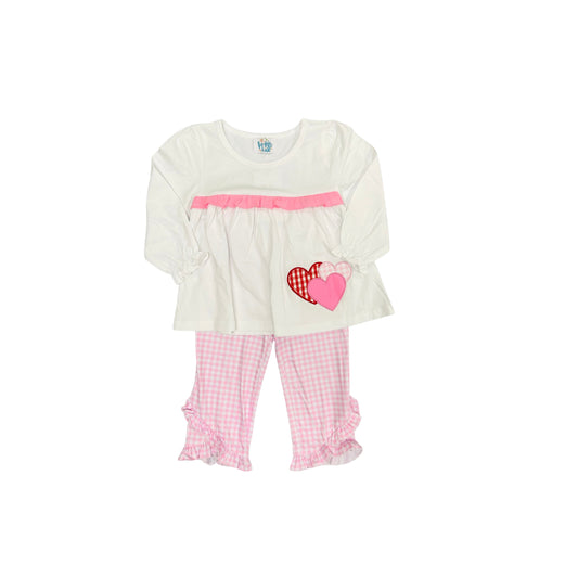 Funfetti Kids Check Heart Appliqué Pant Set