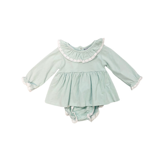 Three Sisters Mint Girl Lace Trim Bloomer Set