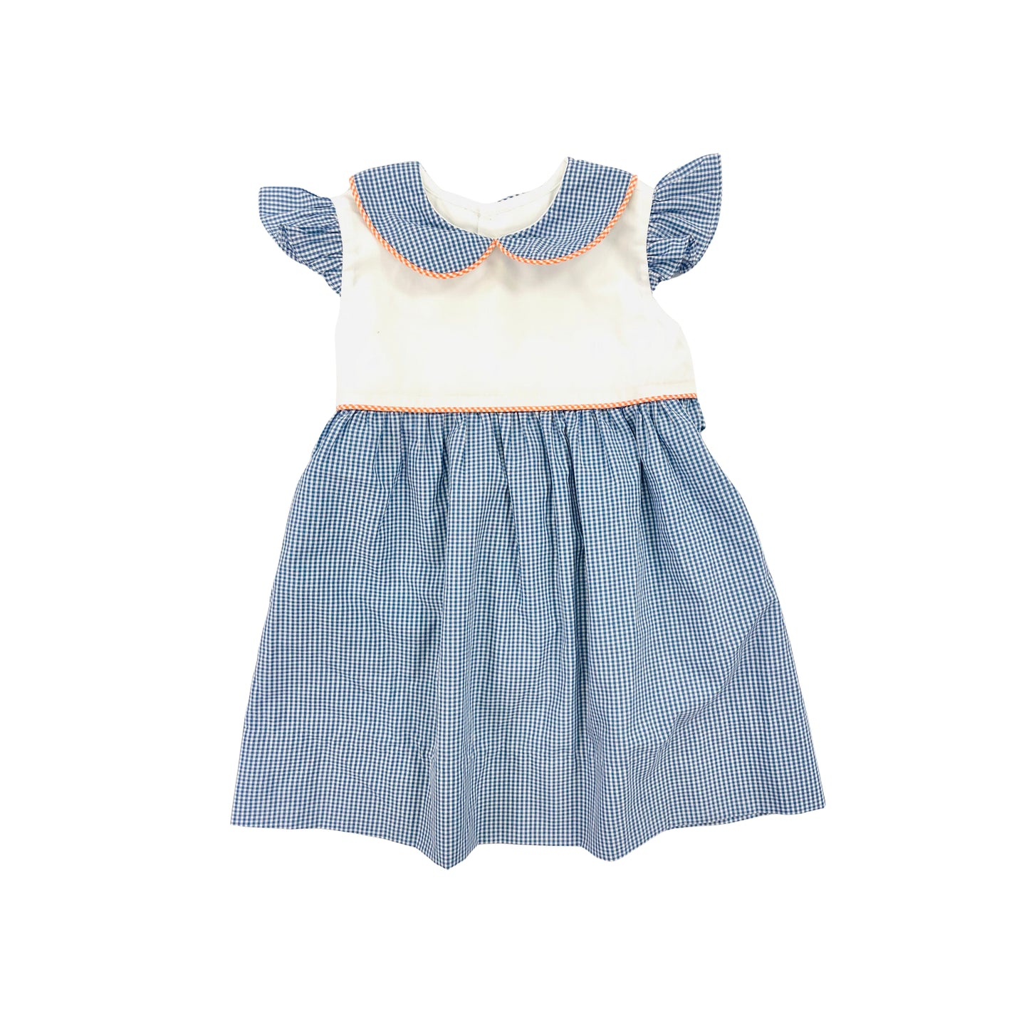 Southern Saturday Girl Blue/Orange Check Dress SS15-D