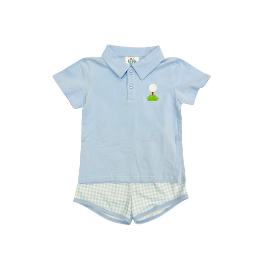 Funfetti Kids Golf Embroidered Short Set