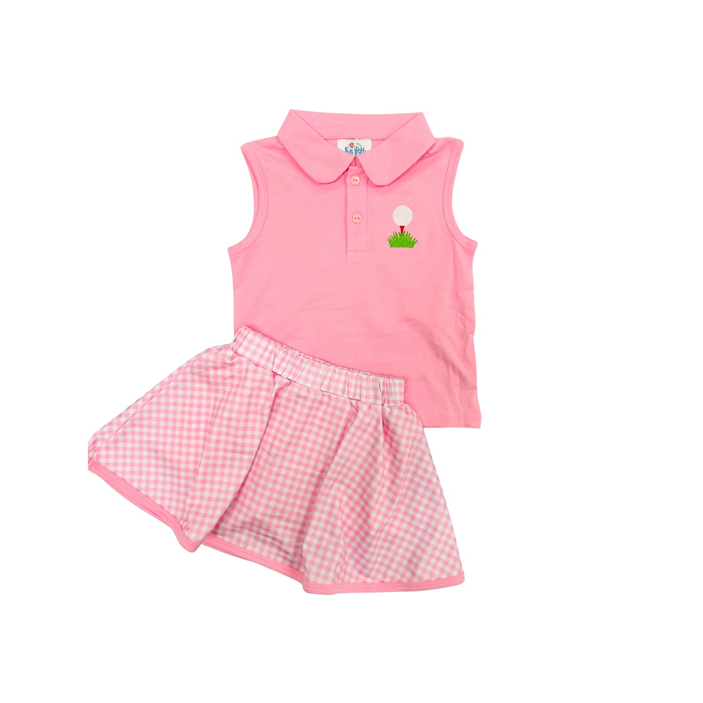 Funfetti Kids Golf Embroidered Skirt Set