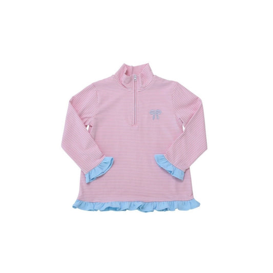 Itsy Bitsy Girl Embroidered Bow Ruffle Zip Up