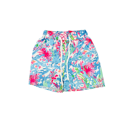 Tropical Print Swim Trunks - 2197