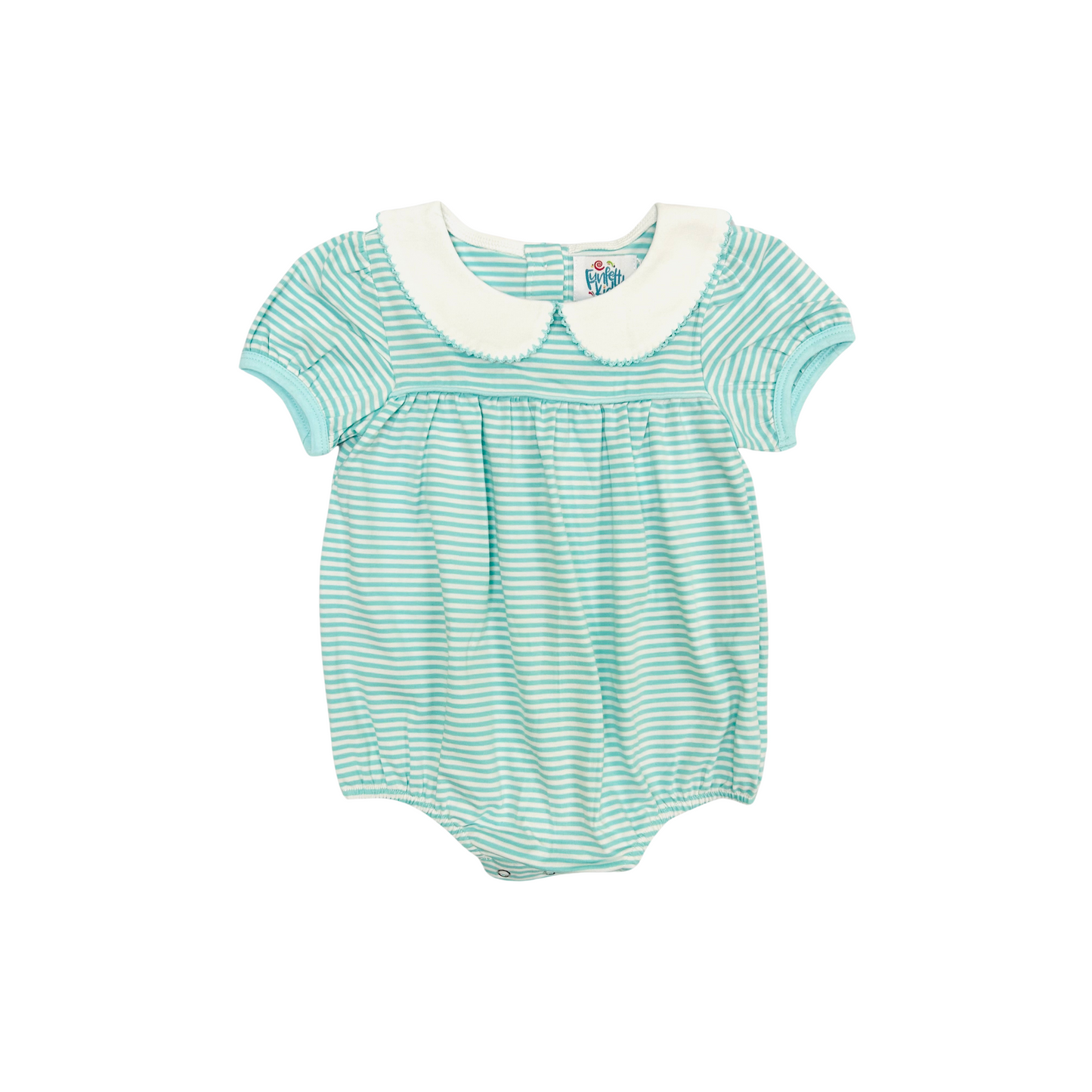 Funfetti Kids Girl Mint Knit Stripe Bubble