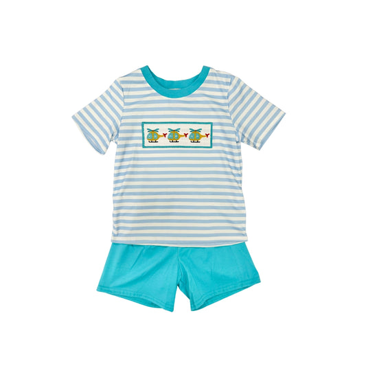 Helicopter Stripe Short Set