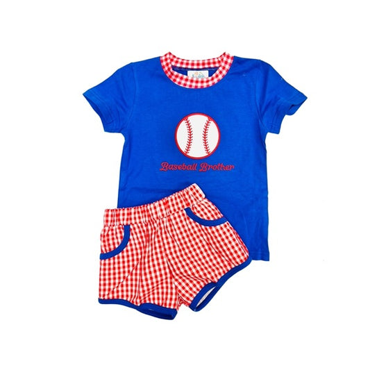 Funfetti Kids Boy Baseball Brother Short Set