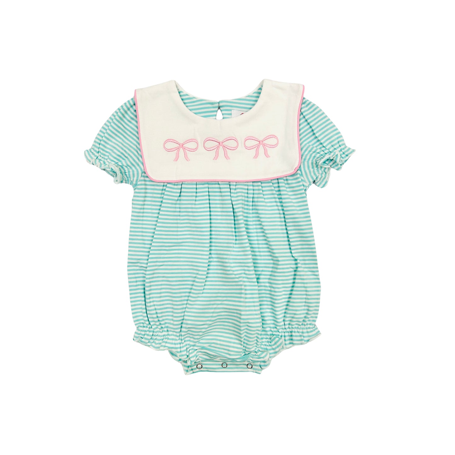 Funfetti Kids Embroidered Bow Knit Stripe Bubble