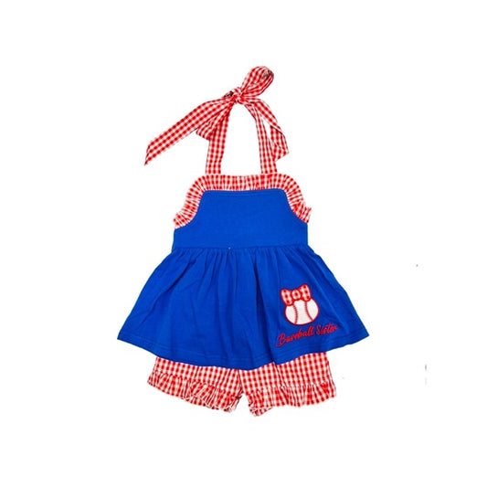 Funfetti Kids Girl Baseball Sister Ruffle Short Set