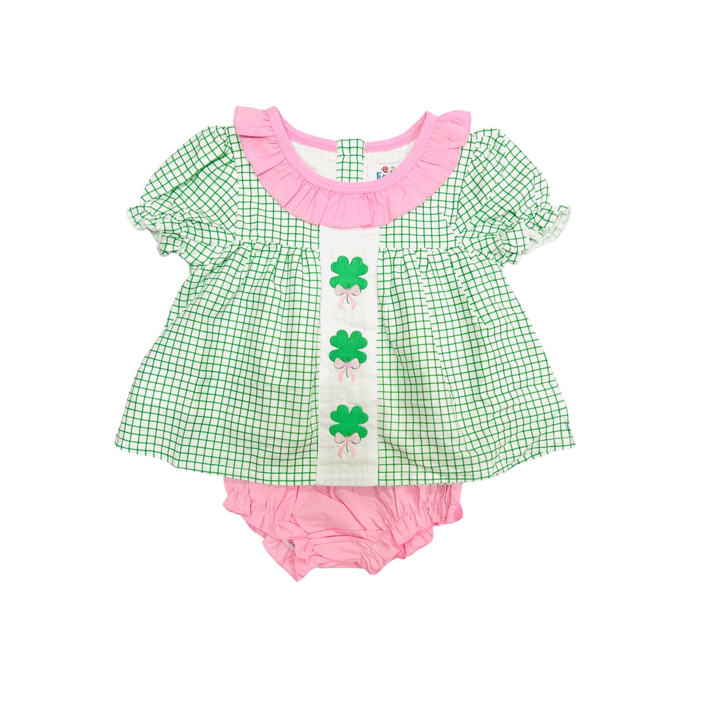 Funfetti Kids Embroidered Clover Bloomer Set