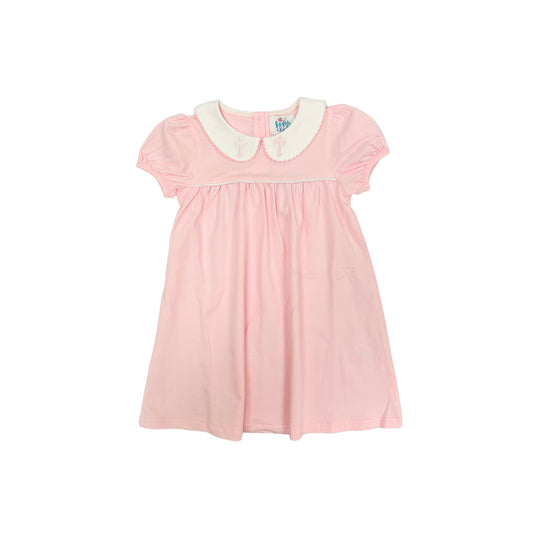 Funfetti Kids Pink Embroidered Cross Collar Dress