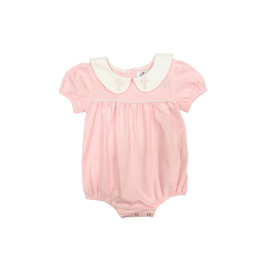 Funfetti Kids Pink Embroidered Cross Bubble