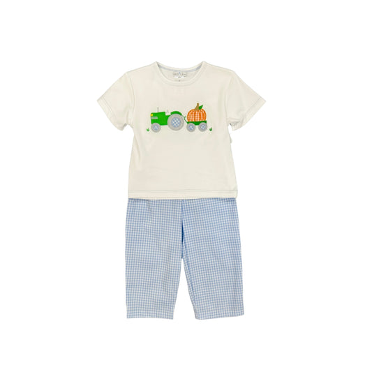 Petit Ami Tractor/Pumpkin Pant Set