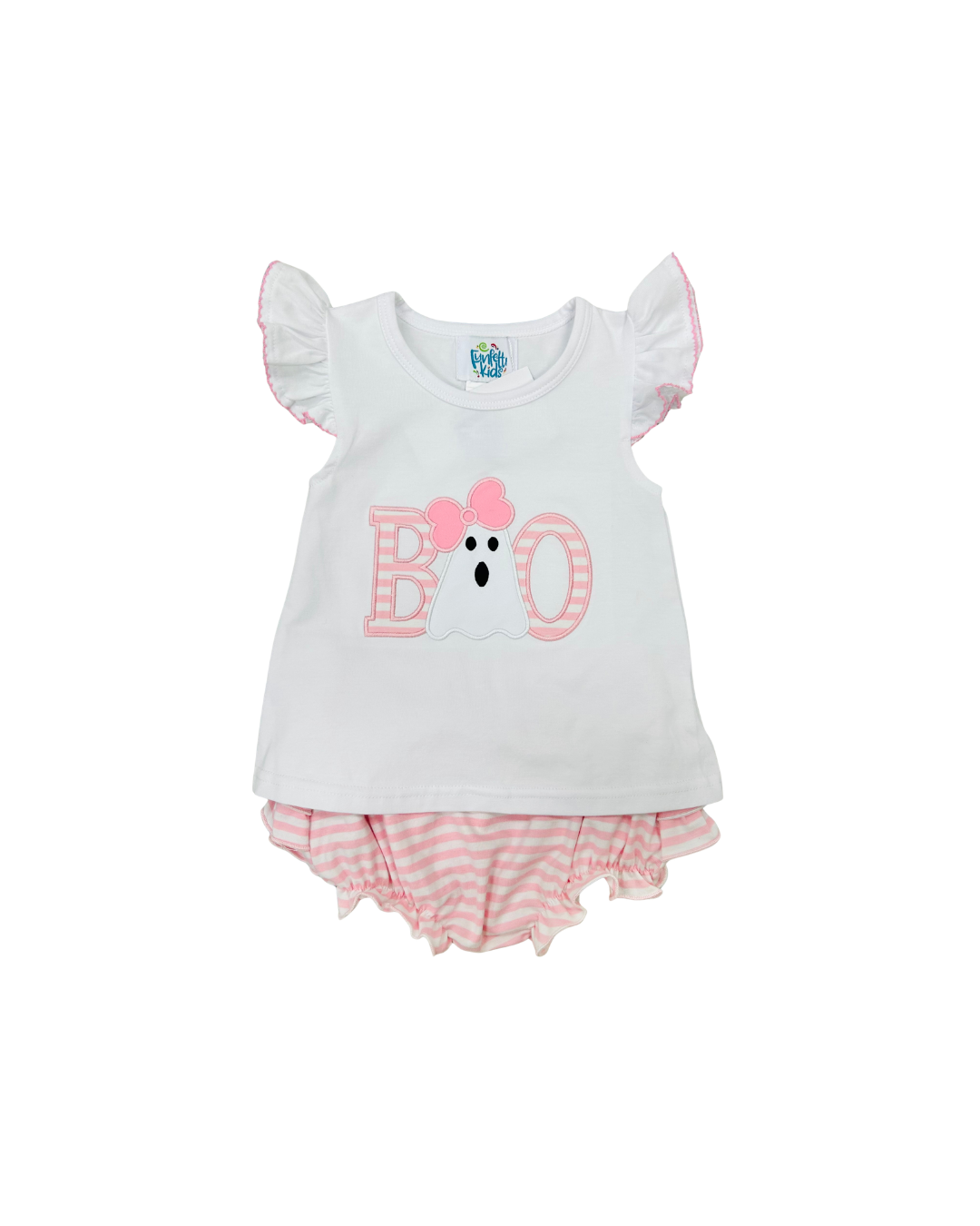 Funfetti Kids Boo Ghost with Bow Ruffle Bloomer Set