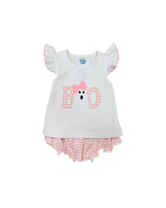Funfetti Kids Boo Ghost with Bow Ruffle Bloomer Set