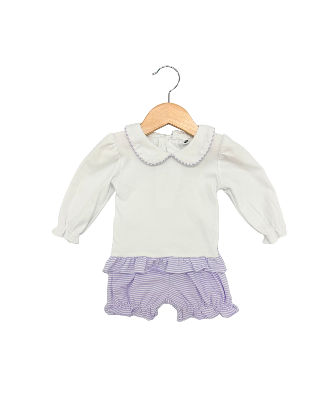 Purple Stripe Knit Bloomer Set