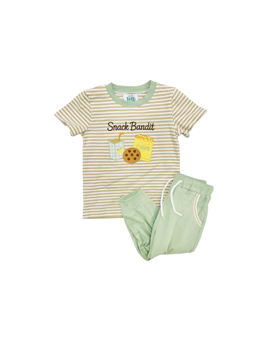 Funfetti Kids Snack Bandit Applique Jogger Set