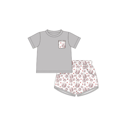 PRE ORDER - Funfetti Kids Baseball Print Short Set