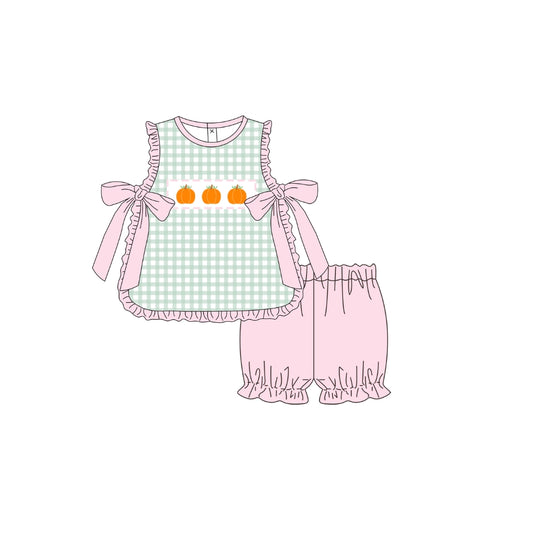 PRE ORDER - Funfetti Kids Pumpkin/Gingham Ruffle Bloomer Set