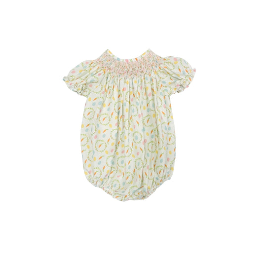 Baby Blessings Hand Smocked Spring Carrot Bubble
