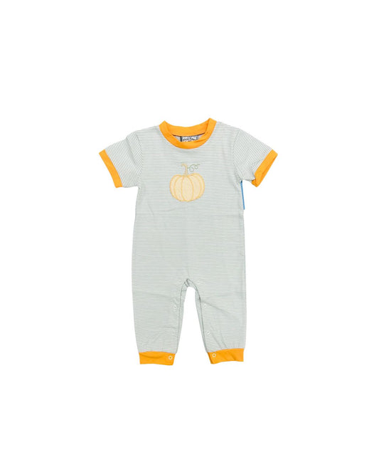 Three Sisters Stripe Pumpkin Applique Romper