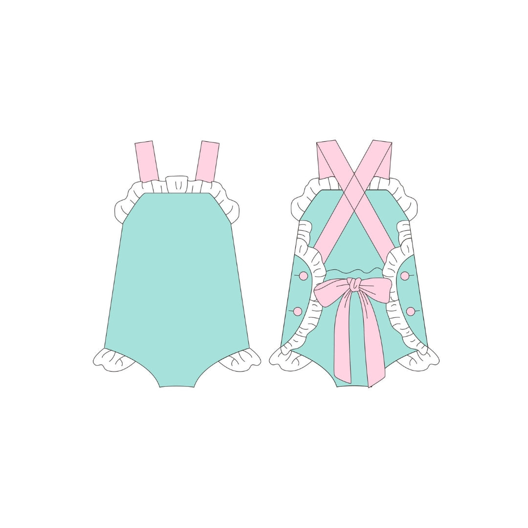 PRE ORDER - Funfetti Kids Teal Bow Back Two Tone Bubble