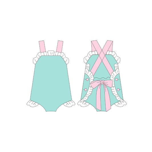 PRE ORDER - Funfetti Kids Teal Bow Back Two Tone Bubble