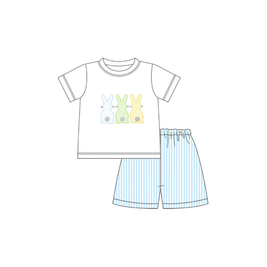 PRE ORDER - Funfetti Kids Seersucker Bunny Tail Short Set