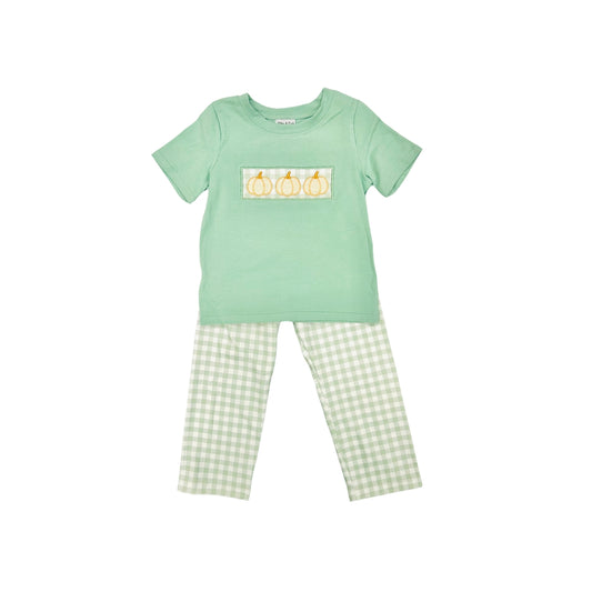 Sage Gingham Pumpkin Pant Set