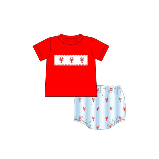PRE ORDER - Funfetti Kids Seersucker Crawfish Diaper Set