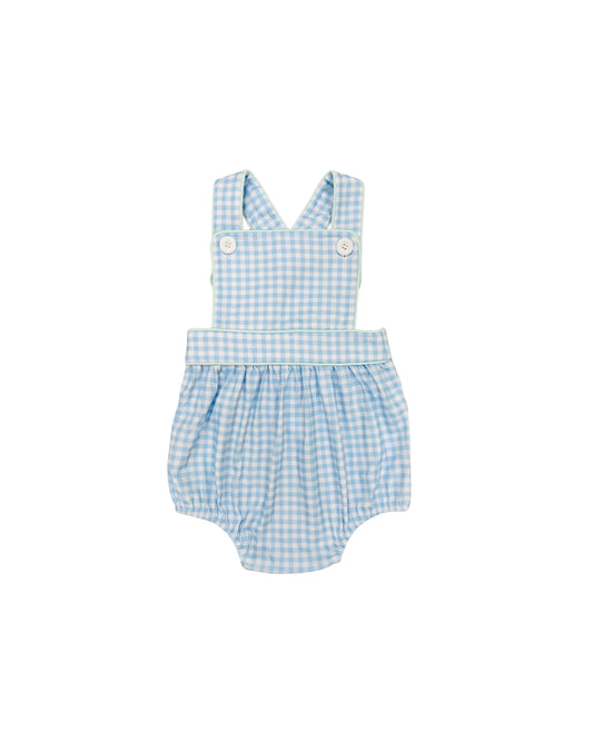 Funfetti Kids Blue Gingham Sunsuit