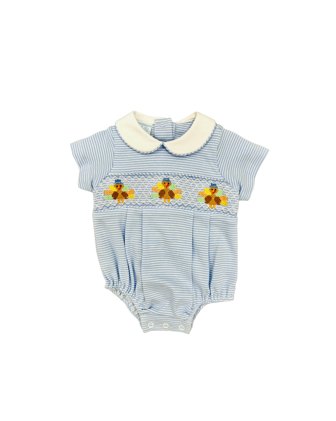 Petit Bebe Stripe Smock Turkey Bubble