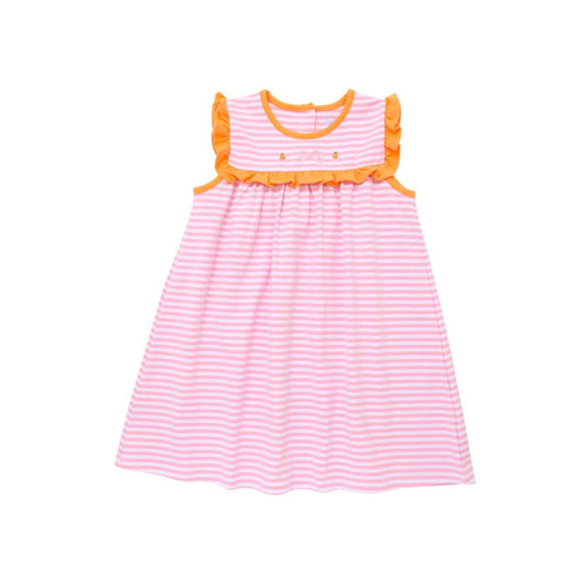 Itsy Bitsy Girl Embroidered Pumpkin Bow Ruffle Dress