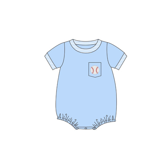 PRE ORDER - Funfetti Kids Blue Stripe Trim Baseball Bubble