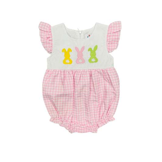 Funfetti Kids Pink Check/Embroidered Bunnies Bubble