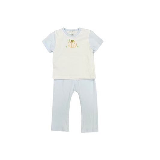 Petit Ami Embroidered Pumpkin Knit Pant Set