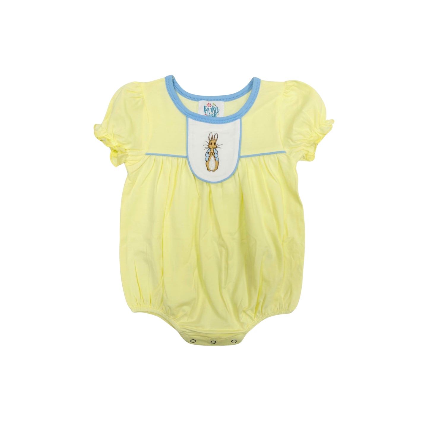 Funfetti Kids Pale Yellow Embroidered Peter Rabbit Bubble