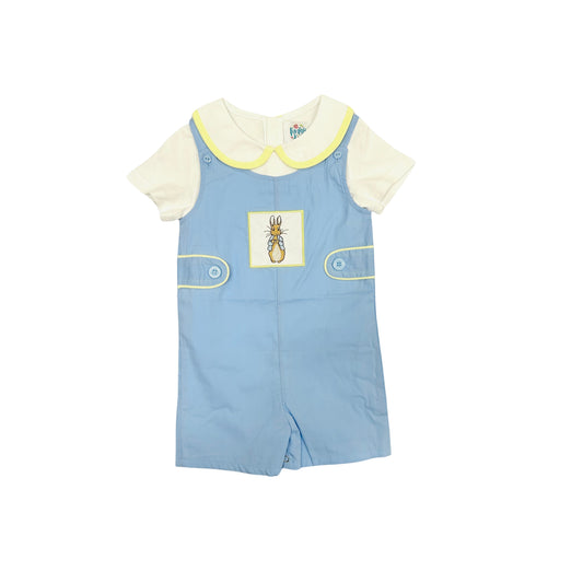 Funfetti Kids Embroidered Peter Rabbit Jon Jon with Detachable Shirt