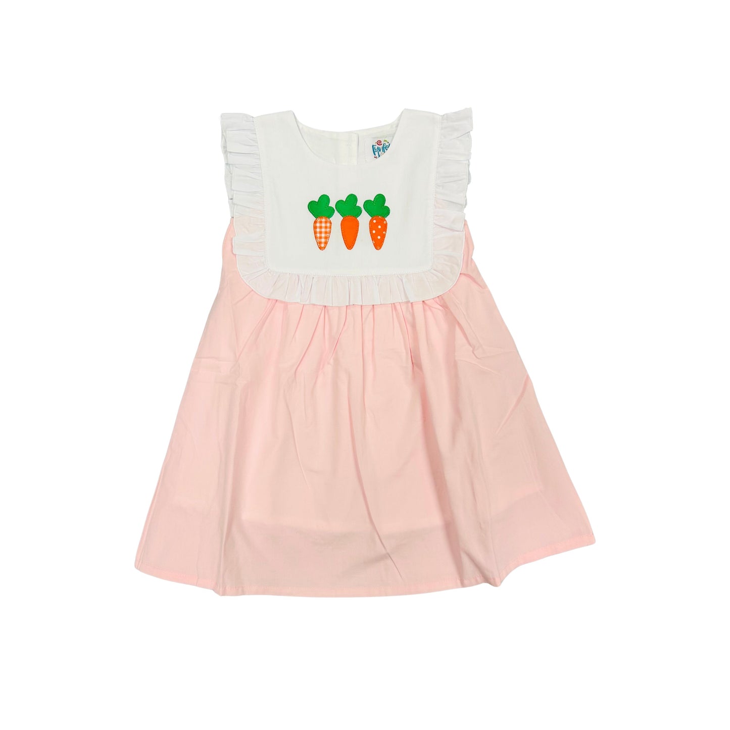 Funfetti Kids Carrot Applique Ruffle Dress