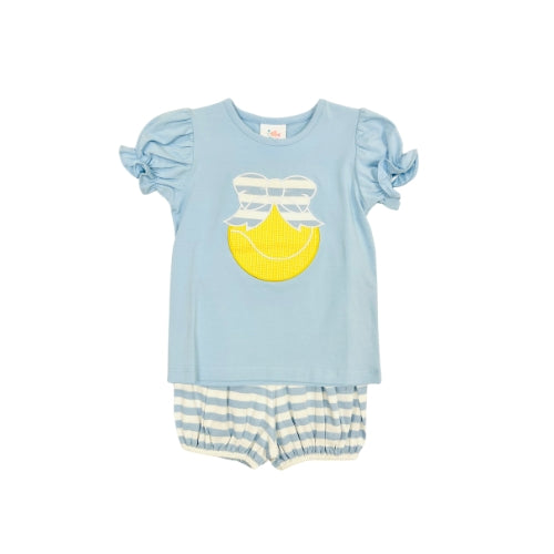 Stitchy Fish Girl Tennis Applique Bloomer Set