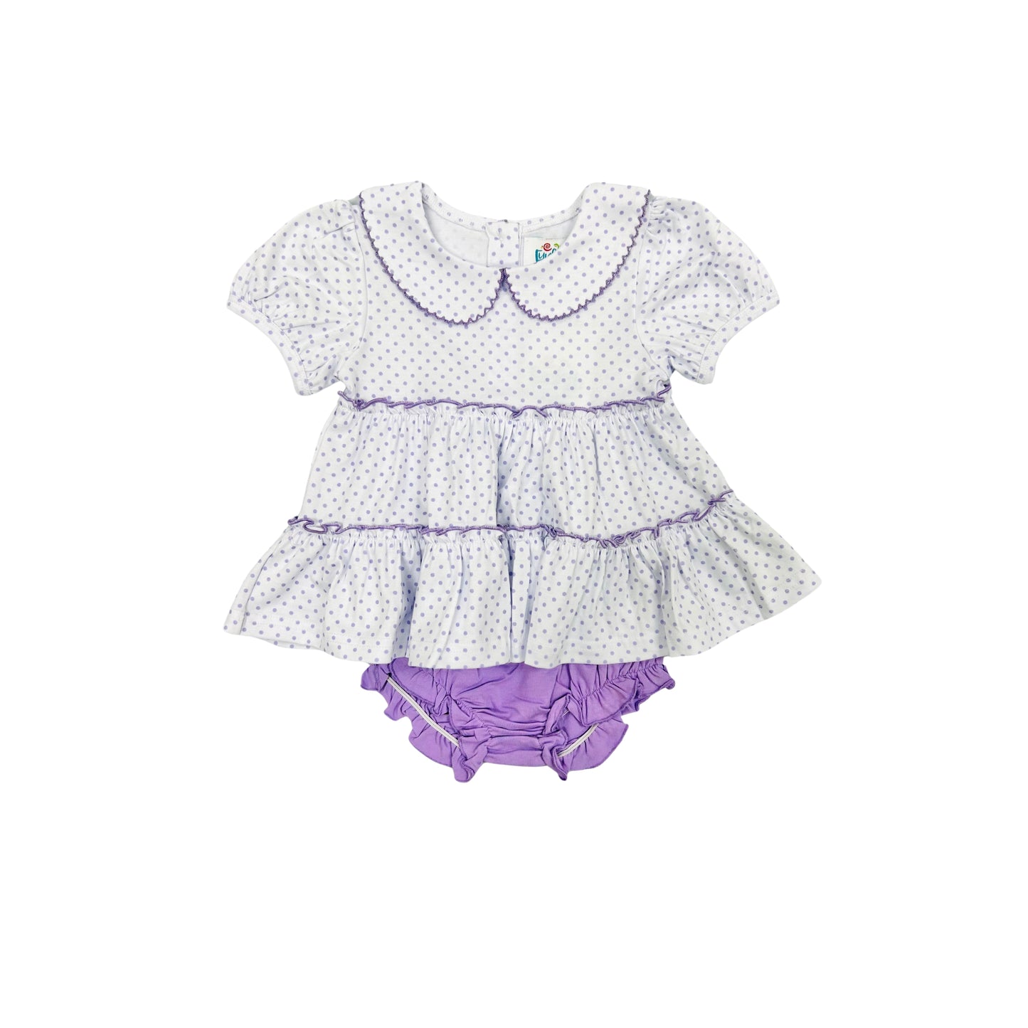 Funfetti Kids Purple Polka Dot Ruffle Bloomer Set