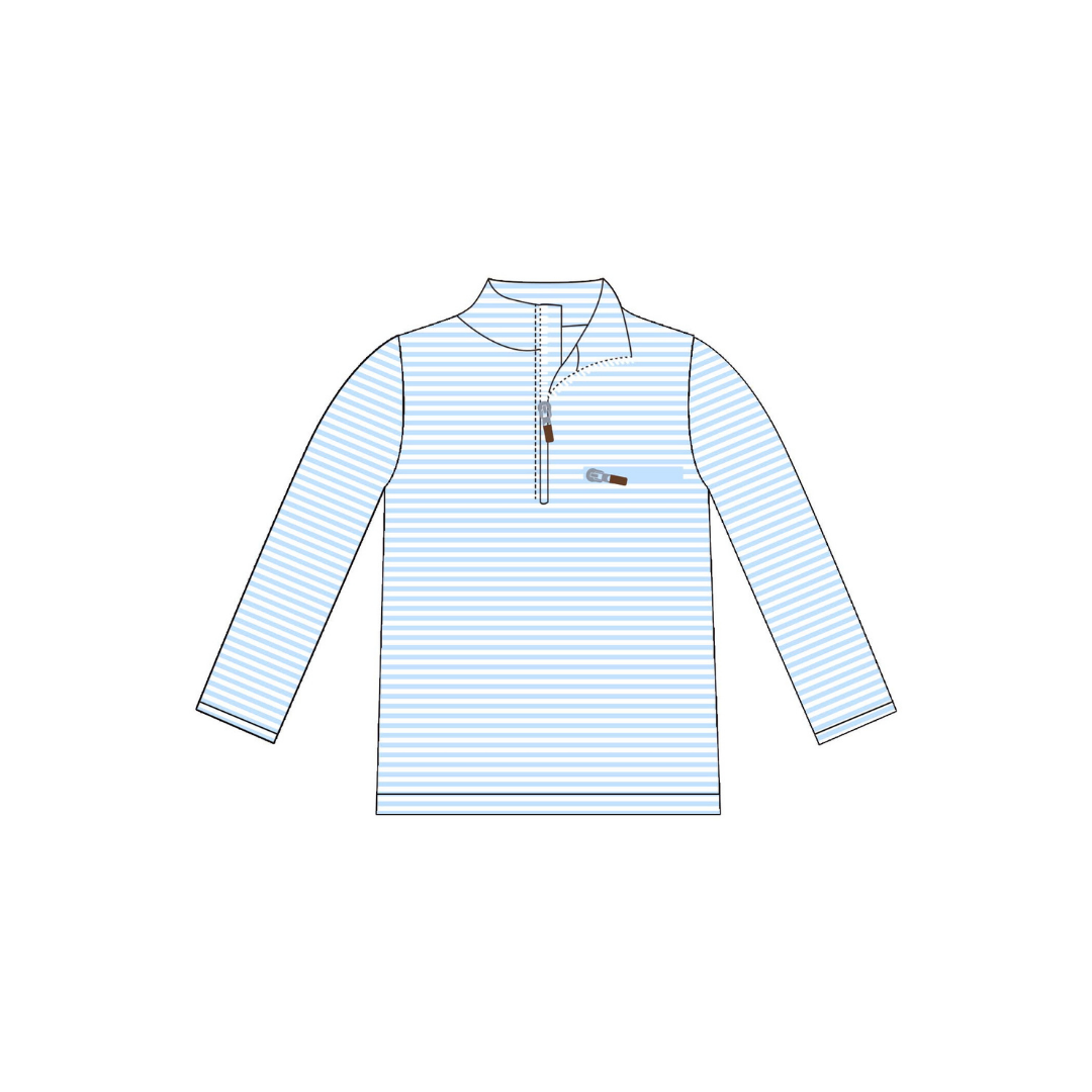 PRE ORDER - Hazel Blue Light Blue Stripe Pullover